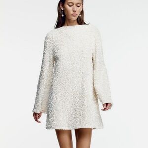 H&M White Sequined Tie Back Dress